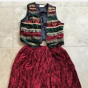 vintage Copper Key girls Christmas outfit size 14